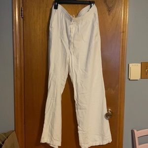 Linen wide leg pants